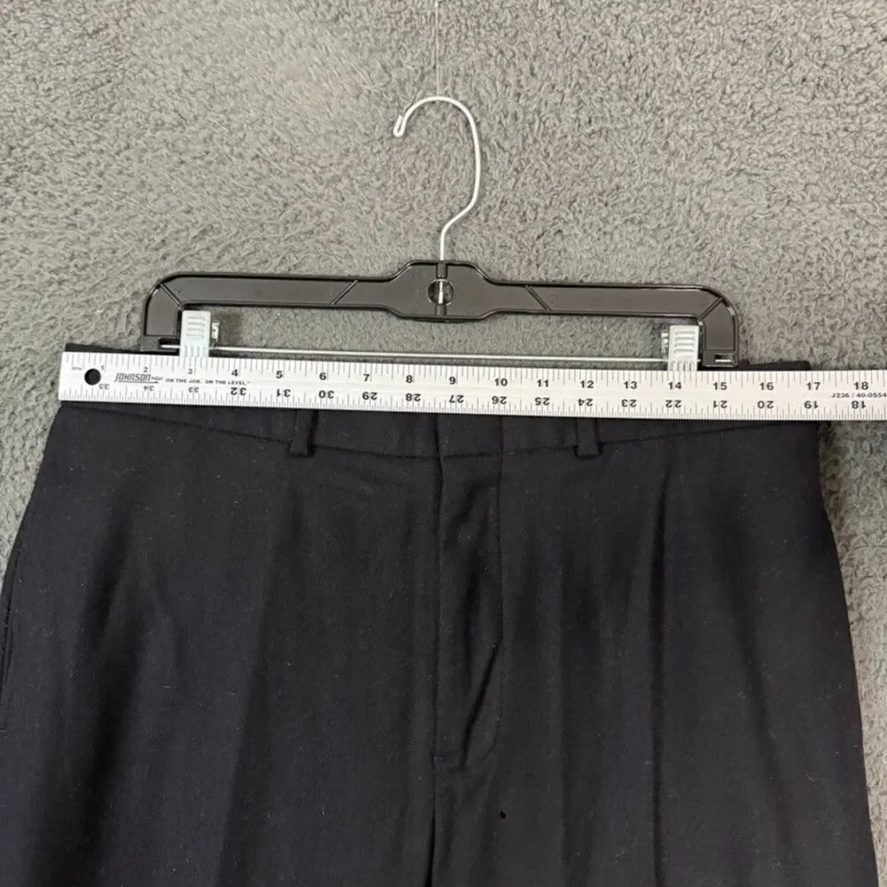 Vtg Polo Ralph Lauren Dress Pants Mens 34x34 Black Straight Fit Flannel Wool